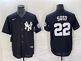 Men's New York Yankees #22 Juan Soto Black Cool Base With Patch Stitched Baseball Jersey,baseball caps,new era cap wholesale,wholesale hats
